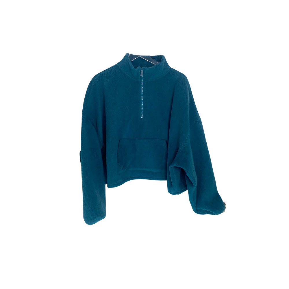 Fabletics Teal Half-Zip Sweatshirt